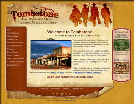 Tombstone Arizona website